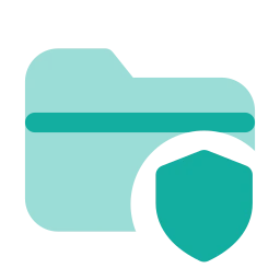Folder shield icon, Flat style