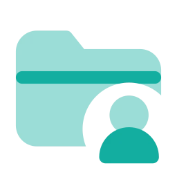 Folder user icon, Flat style