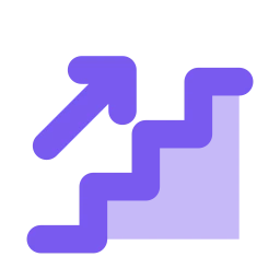 Growth steps icon, Flat style