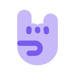 Hand rock icon, Flat style