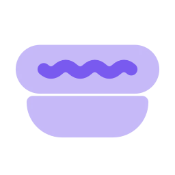 Hot dog icon, Flat style