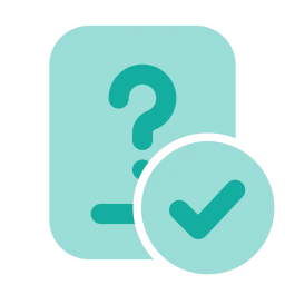 Information request check icon, Flat style