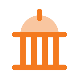 Landmark dome icon, Flat style