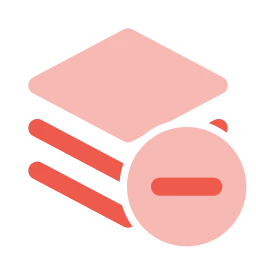 Layers minus icon, Flat style