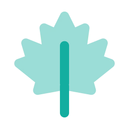 Leaf maple icon, Flat style