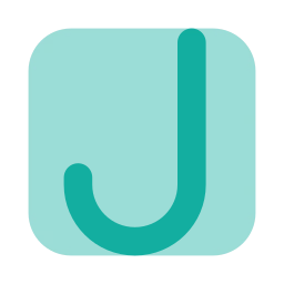 Letter j icon, Flat style