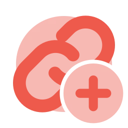 Link plus icon, Flat style