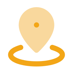 Location radius icon, Flat style