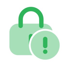 Lock alert icon, Flat style