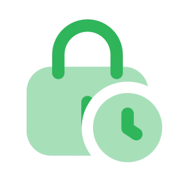 Lock clock icon, Flat style