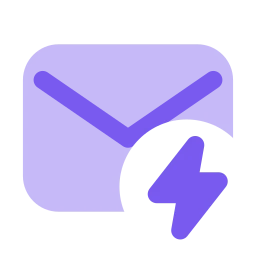 Mail bolt icon, Flat style