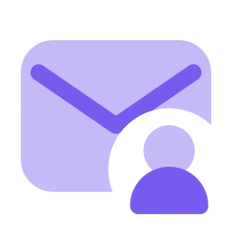 Mail user icon, Flat style