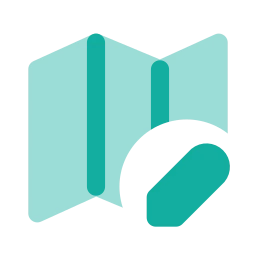 Map edit icon, Flat style