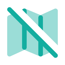 Map off icon, Flat style