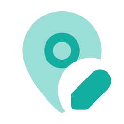 Map pin edit icon, Flat style