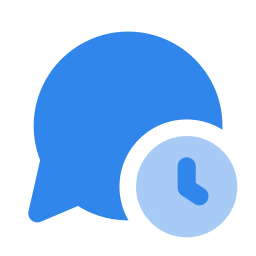 Message clock icon, Flat style