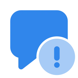 Message square alert icon, Flat style
