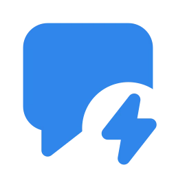 Message square bolt icon, Flat style