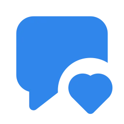 Message square heart icon, Flat style