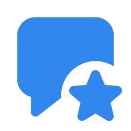 Message square star icon, Flat style
