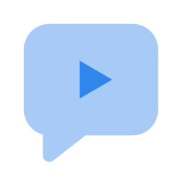 Message video icon, Flat style