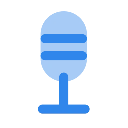 Mic podcast icon, Flat style