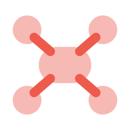 Mind map icon, Flat style