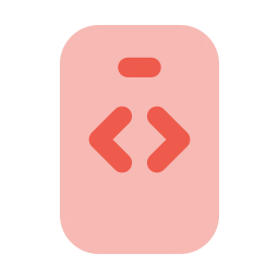 Mobile app code icon, Flat style