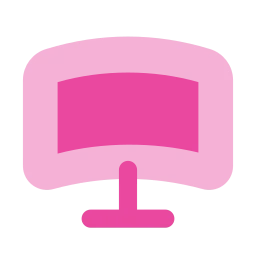 Monitor curved icon, Flat style