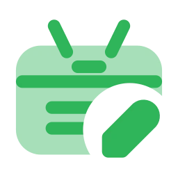 Name tag edit icon, Flat style