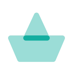 Paper boat icon, Flat style