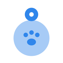 Pet tag icon, Flat style