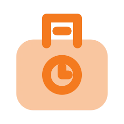 Punch clock icon, Flat style