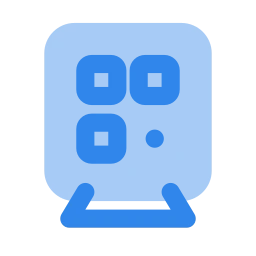 Qr standee icon, Flat style