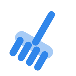 Rake icon, Flat style