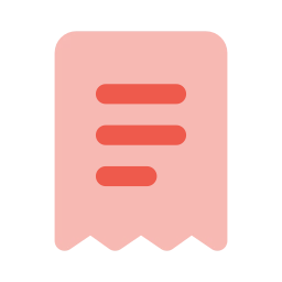 Receipt icon, Flat style