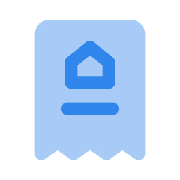 Rent receipt icon, Flat style