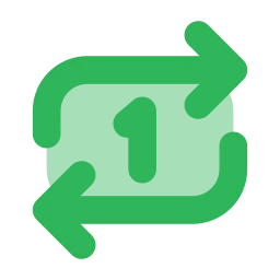 Repeat once icon, Flat style