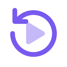 Replay icon, Flat style
