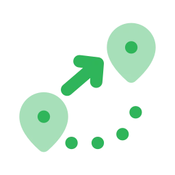 Route optimization icon, Flat style