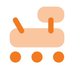 Rover robot icon, Flat style