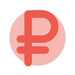 Ruble sign icon, Flat style
