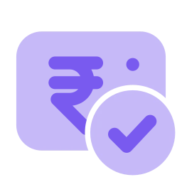 Rupee note check icon, Flat style