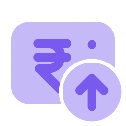 Rupee note up icon, Flat style
