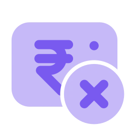 Rupee note x icon, Flat style