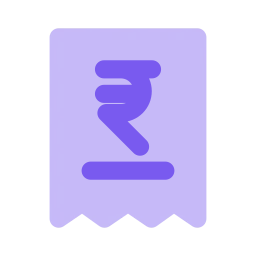 Rupee receipt icon, Flat style