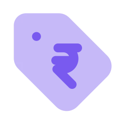 Rupee tag icon, Flat style