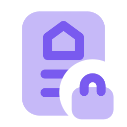 Sale deed lock icon, Flat style