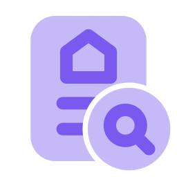 Sale deed search icon, Flat style