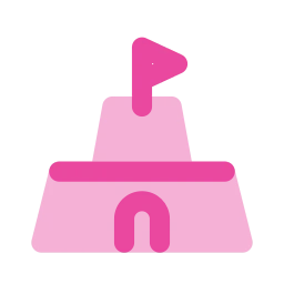 Sandcastle icon, Flat style